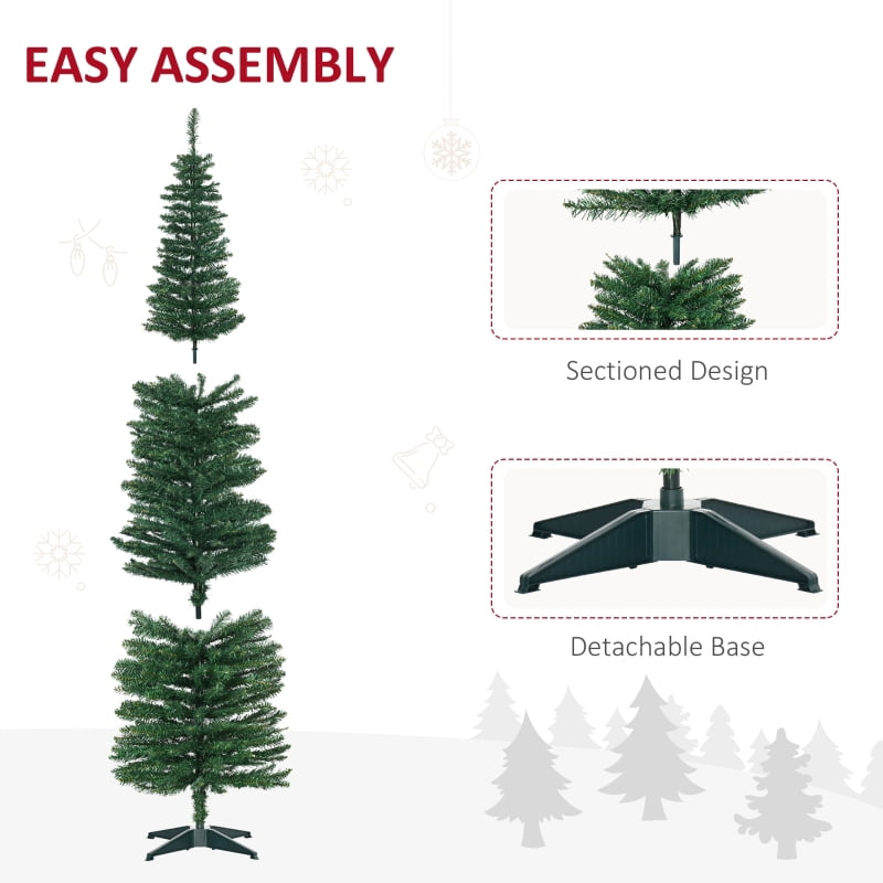 Alvantor Christmas Tree Unlit Pencil with 499 Tips, Slim Holiday Decor 21.75"x21.75"x84" 7ft Green