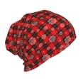 thumbnail image 2 of Honeii Snowflakes On A Buffalo Plaid Print Kids Knit Beanie Watch Hat ,Knit Cap for Boys and Girls, 2 of 7