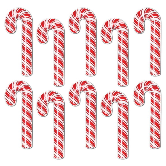 Club Pack of 120 Red and White Candy Cane Christmas Cutouts 7.25"