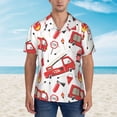 thumbnail image 2 of Susaid Fire Truck Print Short Sleeve Shirts Button Down Casual Shirts Summer Beach Aloha Button Down Short Sleeve for Men ,Small, 2 of 7