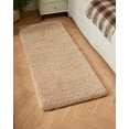 thumbnail image 4 of Beige Bathroom Rug 24x48 Non Slip Fluffy Bath Mat for Bathroom Floor Washable Plush Luxury Bath Rug for Tub Soft Shaggy Absorbent Shower Sink Mat, 4 of 18