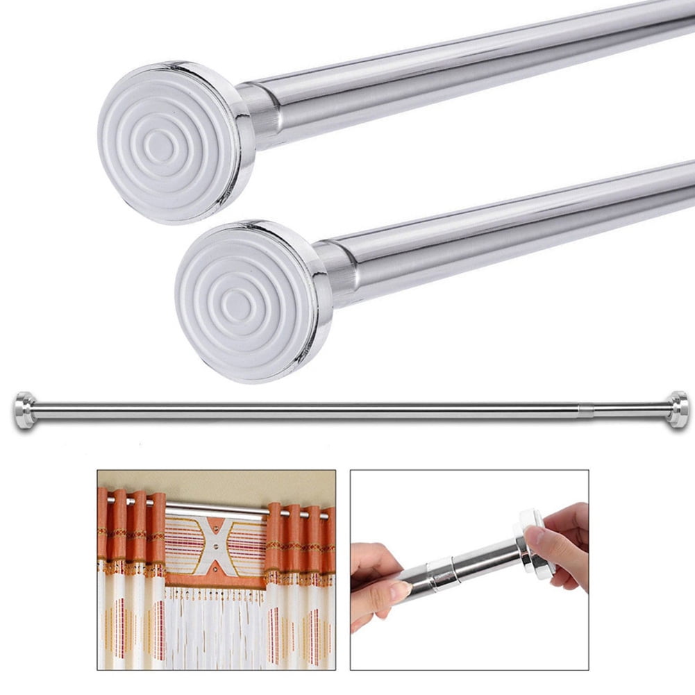 OUNONA Shower Rod / Curtain Rod 35-50 cm Adjustable Telescopic Tension Rod No Drilling Required 