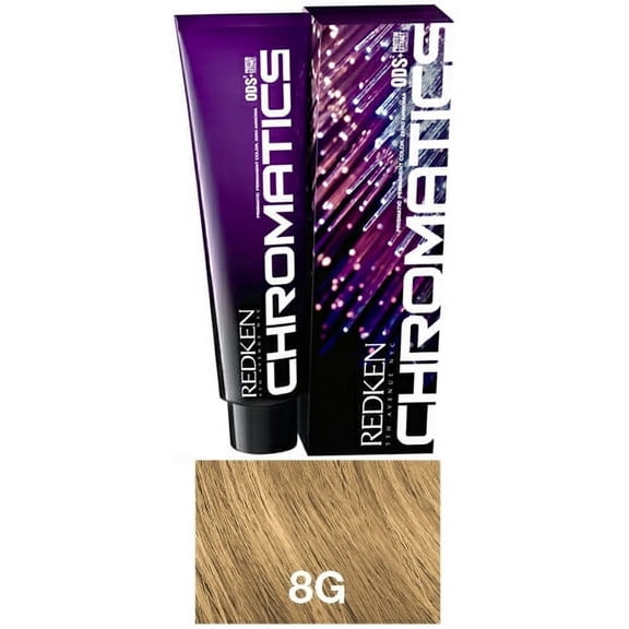 Redken Chromatics Prismatic Permanent Hair Color - 8G - Gold - Pack of 1 with Sleek Comb