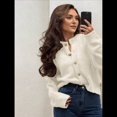 thumbnail image 4 of Suéteres de Larga con Cuello Redondo y Botones para Mujer, Cárdigan Grueso con Abertura Frontal, Otoño 2025 L, 4 of 7