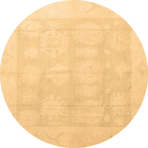 Ahgly Company Indoor Round Oriental Brown Traditional Area Rugs, 6' Round