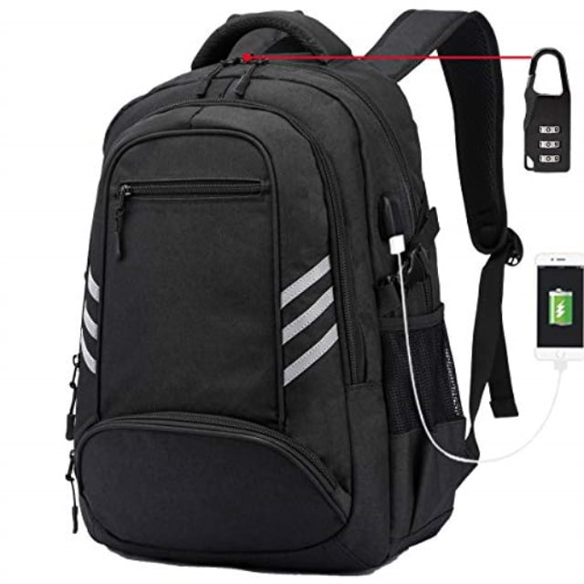 Anti-theft Men USB With Charger Port Backpack Laptop Outdoor Business Travel Bag