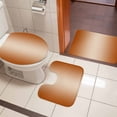 thumbnail image 4 of Burnt Orange Ombre Bath Mat 3 Piece Bathroom Rug Set, Modern Gradient Abstract Art Non Slip Bath Rug Contour Mat and Toilet Lid Cover, Absorbent Shower Mats Soft Bath Rugs and Mats Sets, 4 of 8
