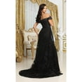 thumbnail image 4 of Women's Royal Blue Queen RQ8053 Off Shoulder Lace Applpique Pageant Formal Dress Black 16, 4 of 7