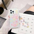 thumbnail image 3 of Compatible with iPhone 12 case Cute Transparent Flower Pattern Mobile Phone case, Flower with Wrist Strap Design, Soft TPU Shock Protection, Suitable for Women and Teenage Girls., 3 of 12