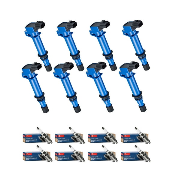 Set of 8 ISA High Performance Ignition Coils and 8 Denso Spark Plugs Compatible with 2000-2001 Dodge Dakota 4.7L 287Cu. In. V8 GAS SOHC Naturally Aspirated Replacement for UF270