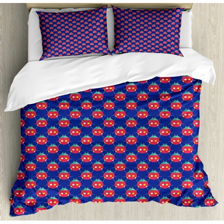 Ladybug Duvet Cover Set Queen Size Vibrant Bugs Baby Shower Kids