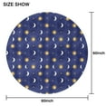 thumbnail image 6 of Blue Gold Sun Moon Star Pattern Round Tablecloth 60"x60",Wrinkle Wipeable Table Cloth for Kitchen Dining Room Picnic Patio Party, 6 of 6