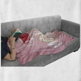 thumbnail image 5 of Morning Soft Flannel Fleece Throw Blanket, Message Along Cup of Coffees and Doughnuts Bakery Delicious Theme, Cozy Plush for Indoor and Outdoor Use, 50" x 60", Baby Pink and Dark Coral, by Ambesonne, 5 of 5
