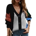 thumbnail image 2 of Cárdigan de punto, abrigo, cárdigan de punto con cuello en V, cárdigan de punto para mujer, cárdigan de punto diseñado para profesionales, 2 of 7