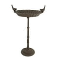 thumbnail image 5 of Rustic Cast Iron Lovebirds Perching On Sunflower Garden Bird Feeder Bath 23"H, 5 of 9