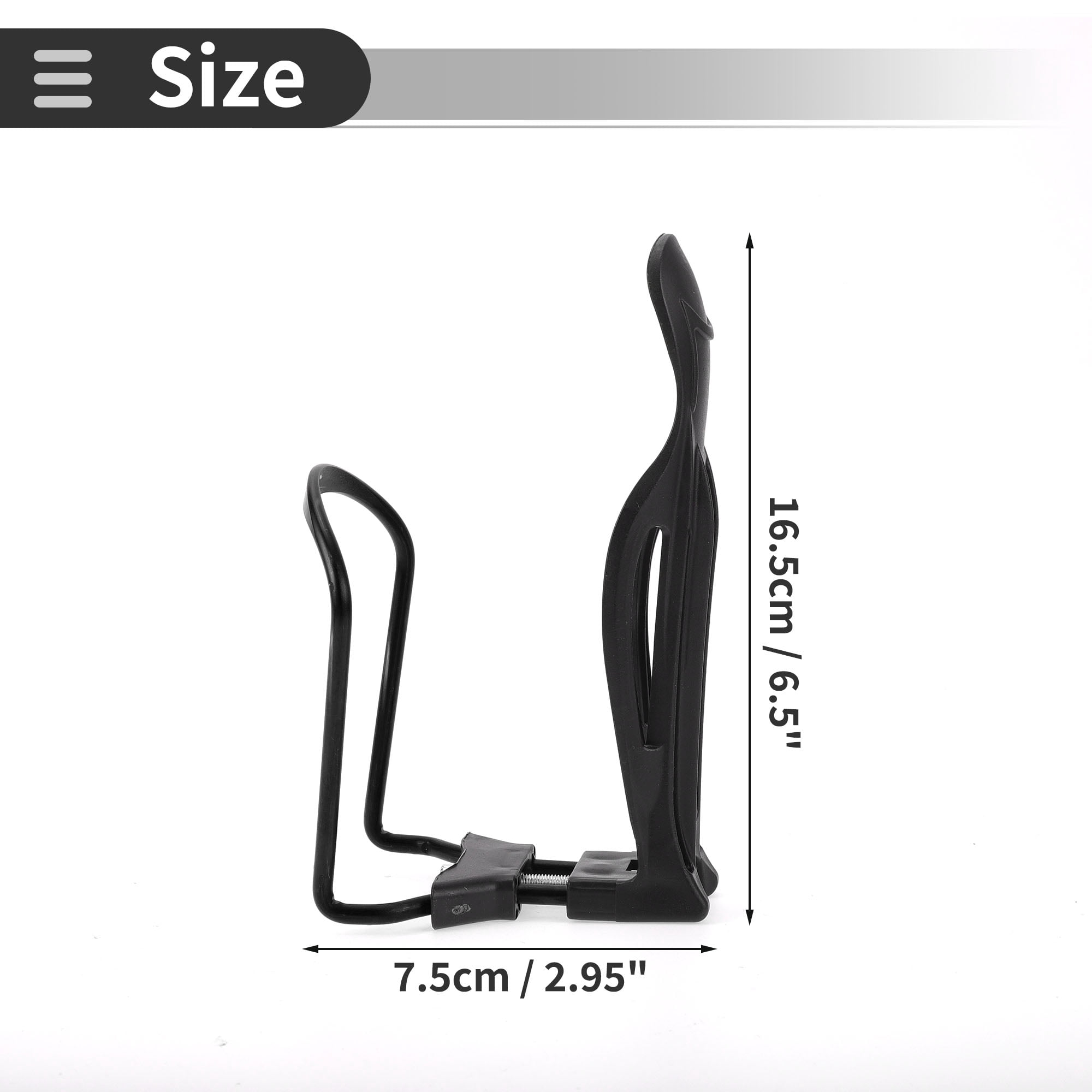 Unique Bargains Bike Bottle Cage Rack Adjustable Aluminium Alloy Drinks Holder Black