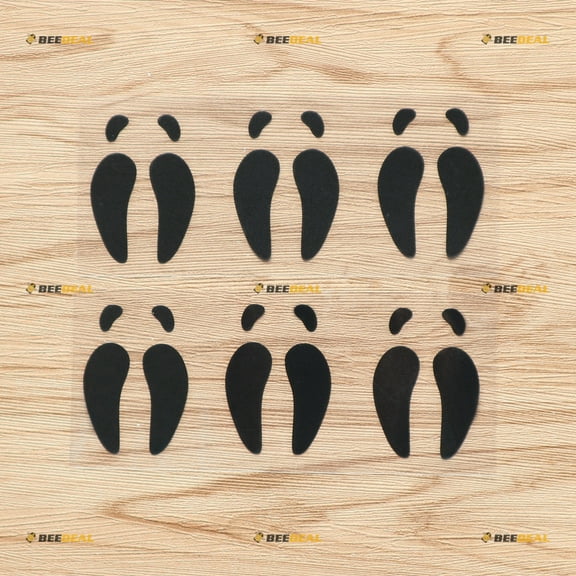 Deer Tracks Foot Prints Hunting Hunter Vinyl Decal Sticker - 6 Pack Black 2 Inches - Style B for Car Boat Laptop Cup