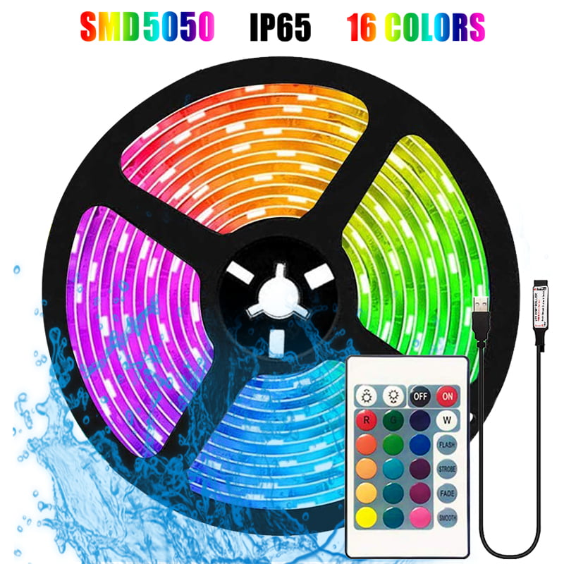0.5/1/2/5M COLORFUL 3528 5050 SMD COOL WARM WHITE WATERPROOF LED STRIP LIGHT 5V