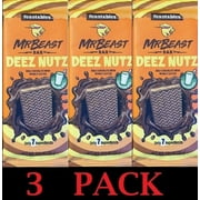 3x Mr Beast Feastables DEEZ NUTZ Milk Chocolate Peanut Butter Bar 1.24 oz 3 PACK