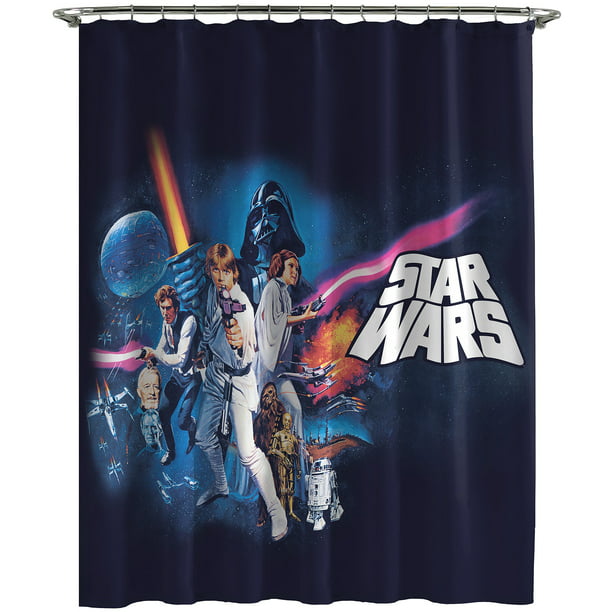 bar Maak leven haakje Star Wars Vintage Poster Kids 70"x72" Shower Curtain, 100% Microfiber, Blue  - Walmart.com