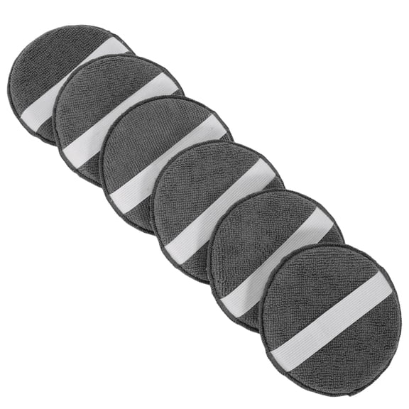 6Pcs 12.5cm Universal Microfiber Polishing Buffing Pad Auto Woolen Buffing Waxing Pad Car Polisher Buffer Drill Attachment Deep Gray