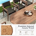 thumbnail image 3 of Alpha Joy 9-Piece Outdoor Patio Dining Set Wicker Rattan Chairs with Acacia Wood Structure and Extendable Wood Table, Dark Brown, 3 of 10