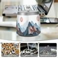 thumbnail image 6 of Yayeee Ashtray with Lid for Cigarette Smokeless Stainless Steel Home Ash Holder, Art Mountain and Sun Pattern, 6 of 7