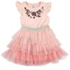 Little Lass Toddler Girls Sequin Floral Tulle Dress 4T Pink
