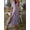 Purple, variant on Maxi Dress for Women Beach Vacation Casual Spring And Summer V-neck Three-quarter Sleeve Printed Dress Purple S