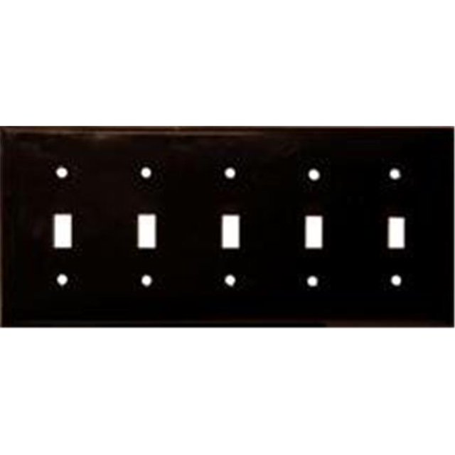 Morris Products 81052 Lexan Wall Plates 5 Gang Toggle Switch Brown