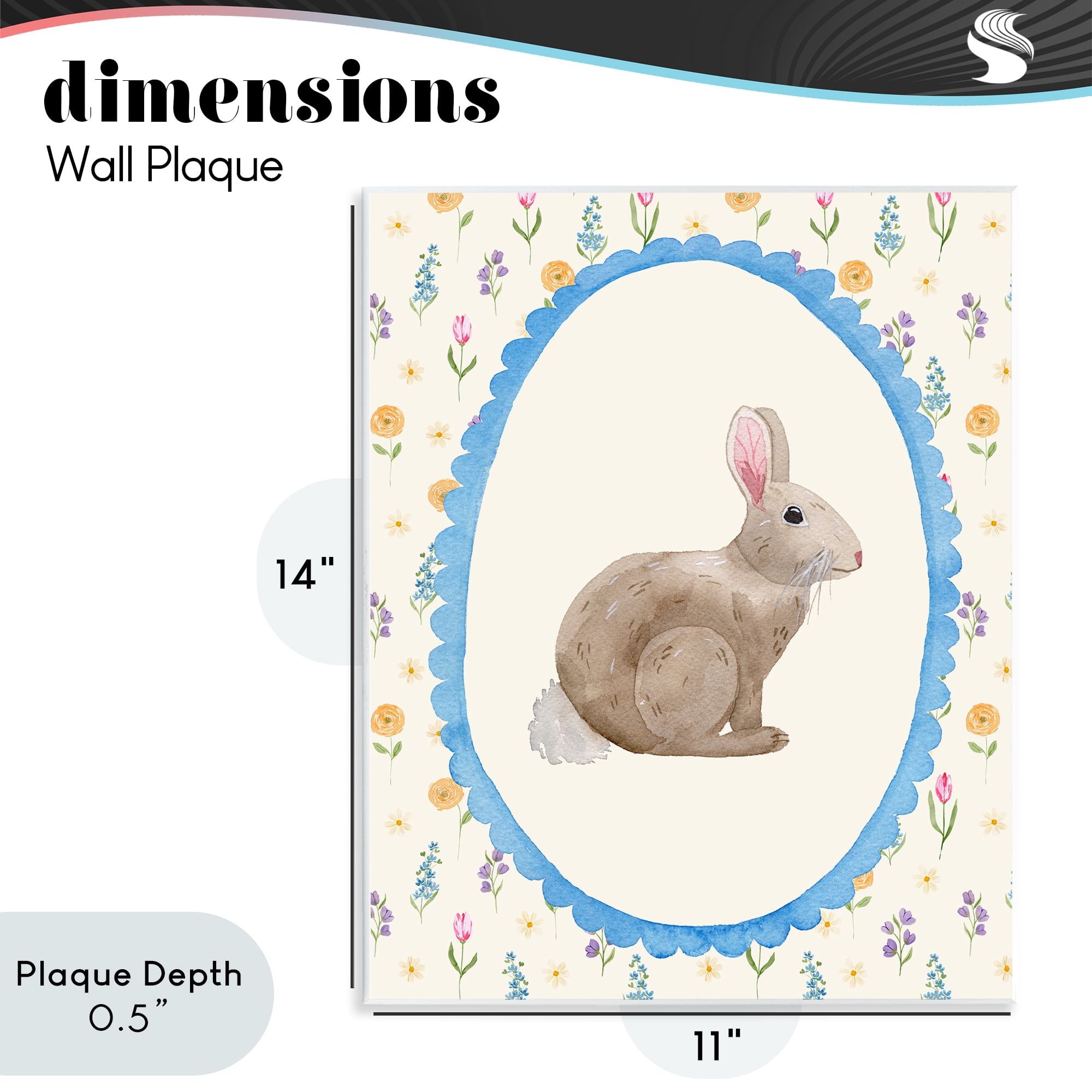 Stupell Industries Delicate Spring Bunny Florals Wall Plaque Art, design by Nina Jacobs