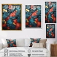 thumbnail image 4 of Designart "Marble Elegance in Blue and Red II" Abstract Canvas Wall Art - Modern Blue Abstract Marble Living Room Canvas Art, 4 of 6