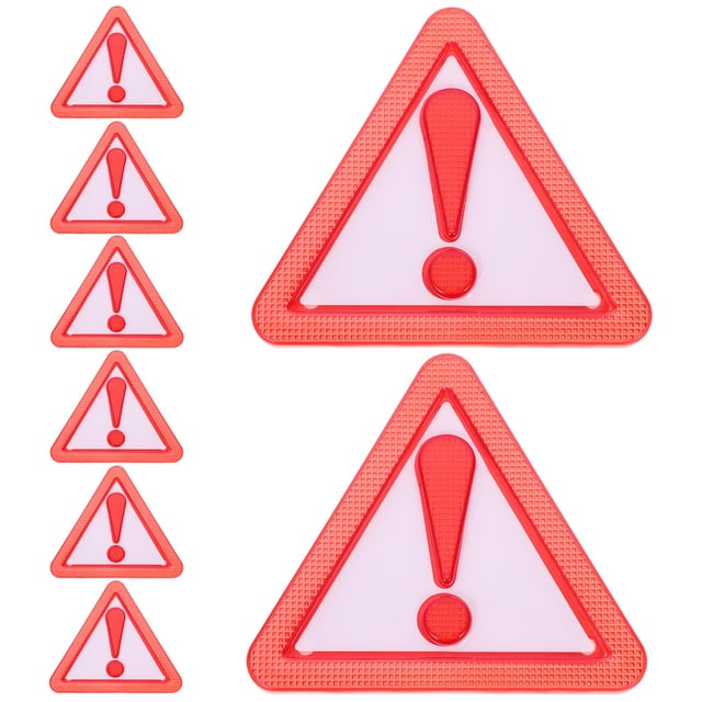 UPOUART 8Pcs Weatherproof Slow Moving Vehicle Sign with Reflective Red Triangle for Automotive Safety Use