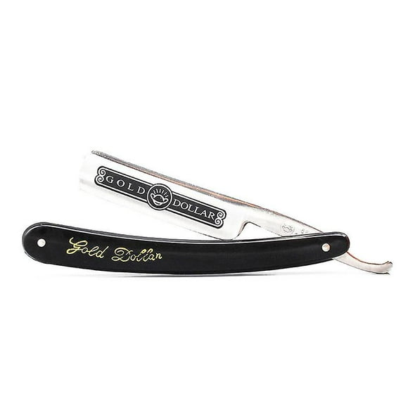 Gold Dollar 66 Classic Steel Straight Edge Salon Hairdressing Razor (Black + Silver)