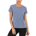 thumbnail image 4 of LELINTA Women's Plus Size Short Sleeve Women Quick Dry Slim Fit Yoga Tops Activewear Sports T-Shirt Pink/ Blue/ Grey, S-3XL, 4 of 7