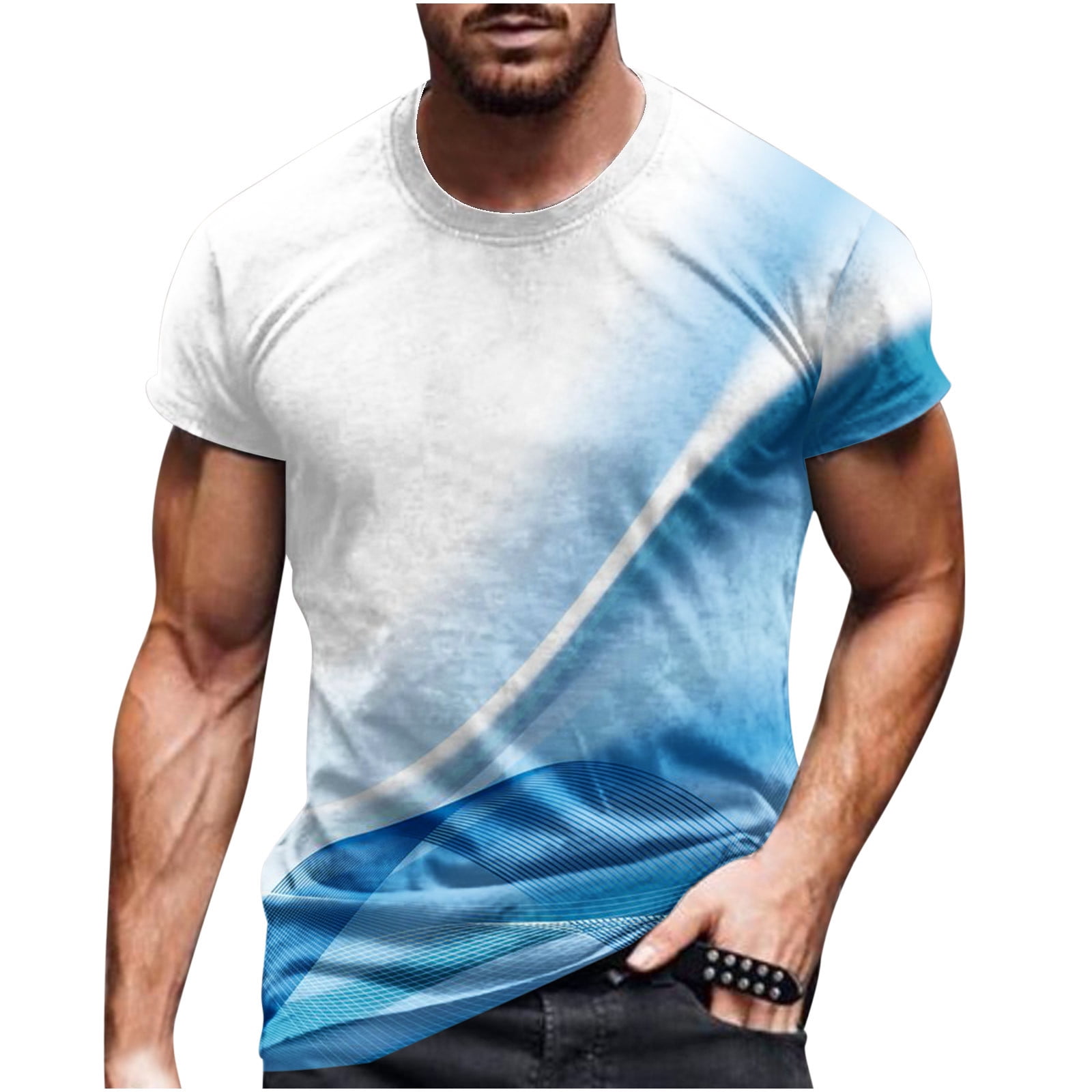 Telegraf kompakt Bounce YYDGH 3D Shirts Print T Shirt for Mens Printed Tshirt Graphic Tees Short  Sleeve Crewneck T-Shirts with Designs Streetwear(1#Light Blue,5XL) -  Walmart.com