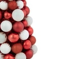 thumbnail image 5 of Northlight 3-Finish Shatterproof Ball Christmas Tree with Tinsel - 15.75" - Red and White, 5 of 5
