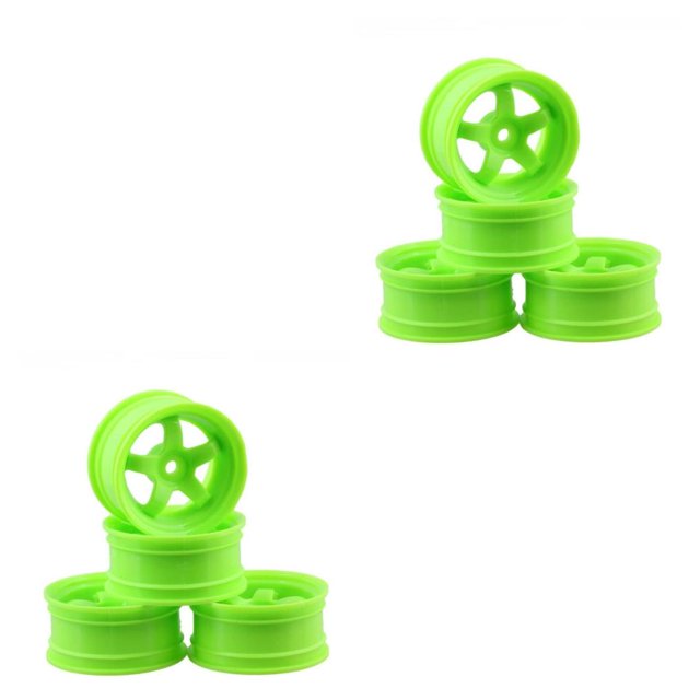 Shengyu 4 Pieces52mm Elastic *RC Car Tires Wheel Rims Hub Running Racing Drifting Tyres On-road Crawer Assembly Accessories Five Star/Red 2Set