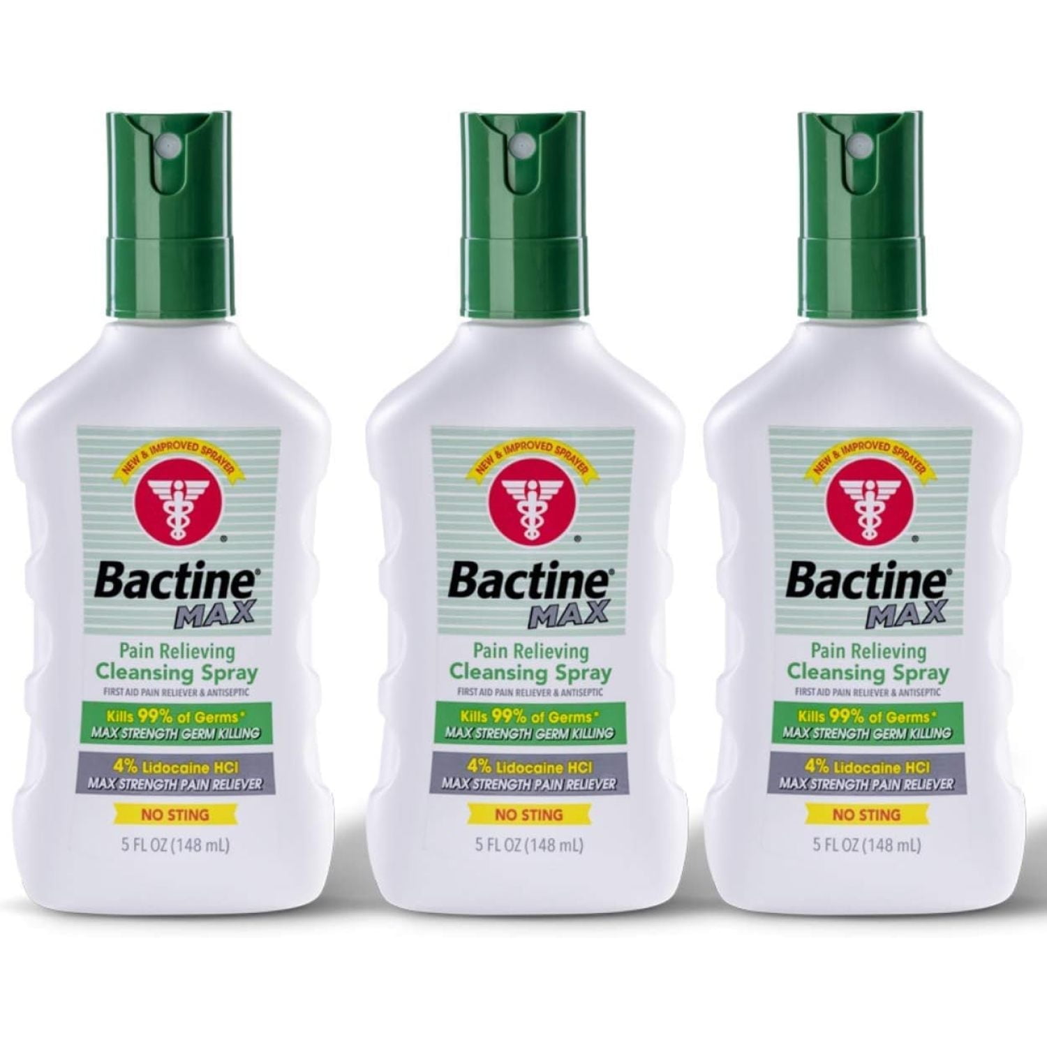 Bactine Max Pain Relieving Cleansing Spray 5 Ounces Pack of 3