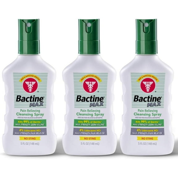 Bactine Max Pain Relieving Cleansing Spray 5 Ounces Pack of 3