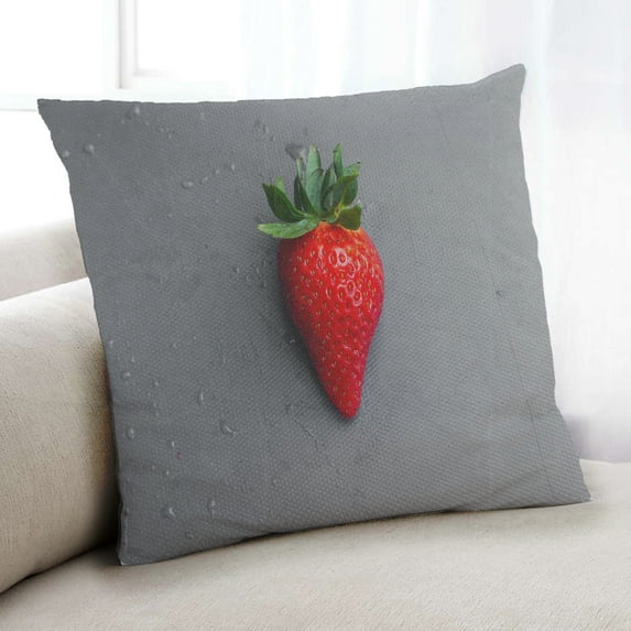 Ahgly Company Foods Strawberry Indoor Throw Pillow, 18 inch by 18 inch