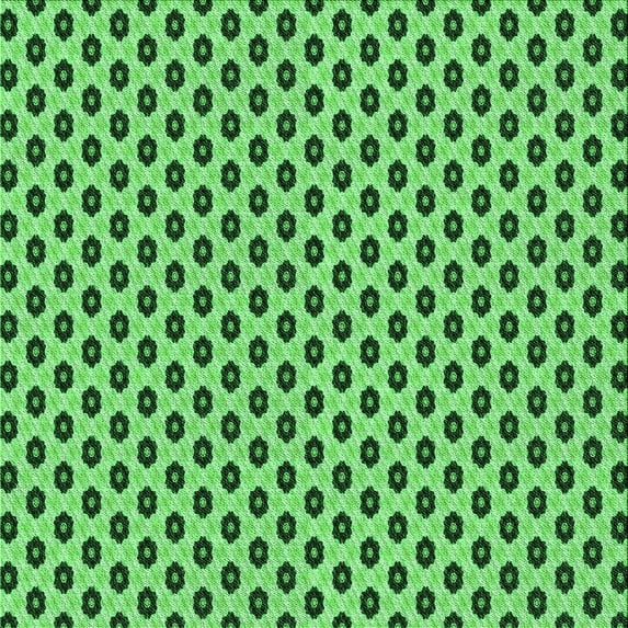 Ahgly Company Indoor Square Patterned Emerald Green Area Rugs, 7' Square