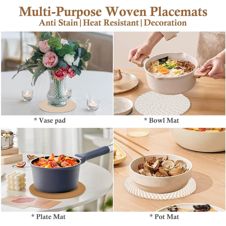 BEVTEE Cotton Trivet Set, 6-Pack Round Hot Pads photo 4