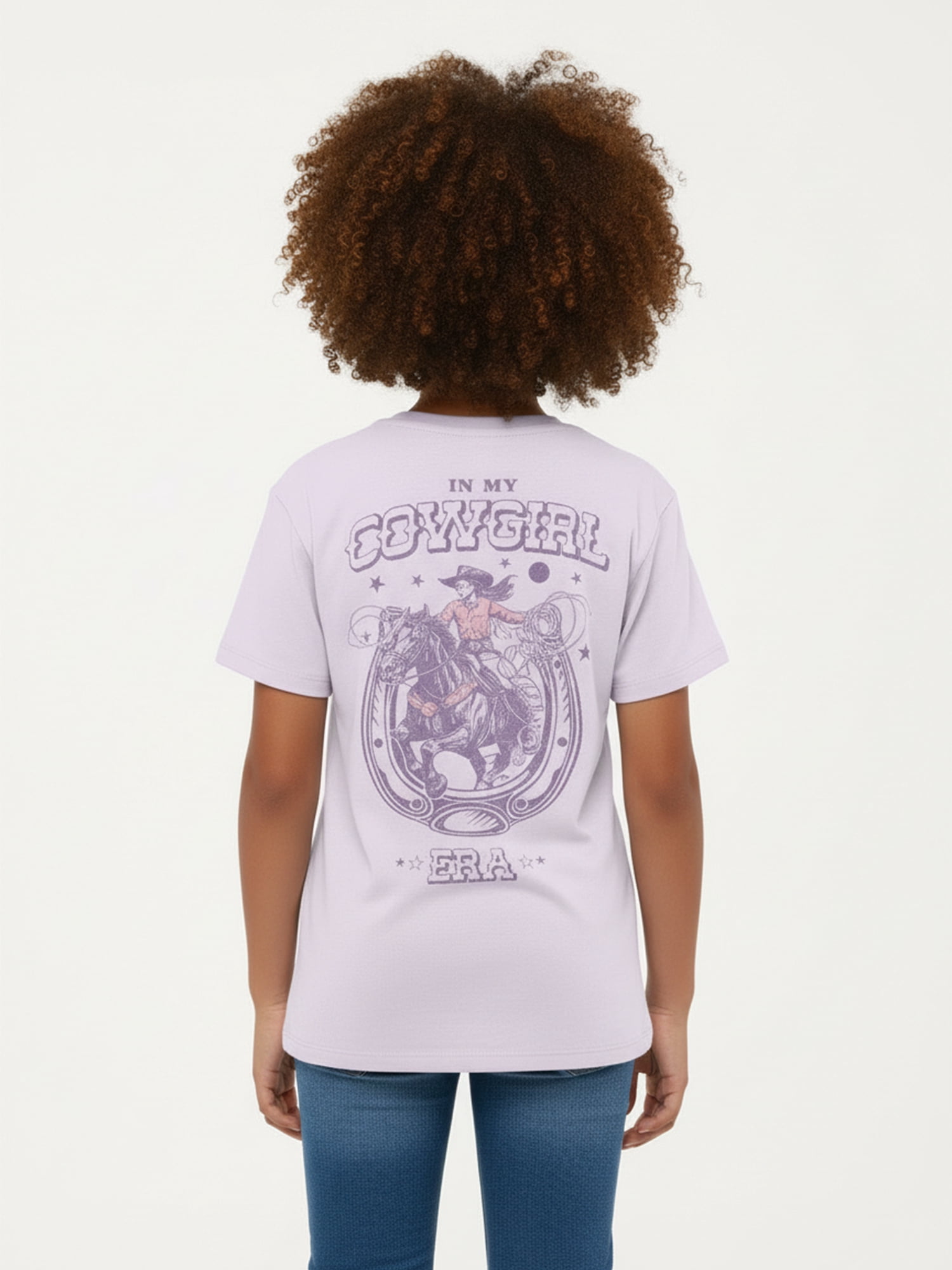 Wonder Nation Girls Cowgirl Era Graphic T-Shirt with Short Sleeves, Sizes 4-18