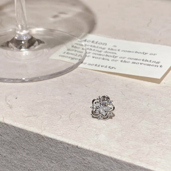 Stunning flower earrings with titanium steel screw-on clasp and five-pointed star flower zircon earrings for long-lasting comfort.