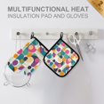 thumbnail image 4 of Yayeee Oven Mitts and Pot Holder Set of 2 Heat Resistant Kitchen Gloves Baking Hot Pad, Green Geometric, 4 of 5