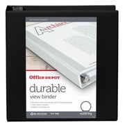 OfficeMax Durable View Binders with Round Ring 2, Black