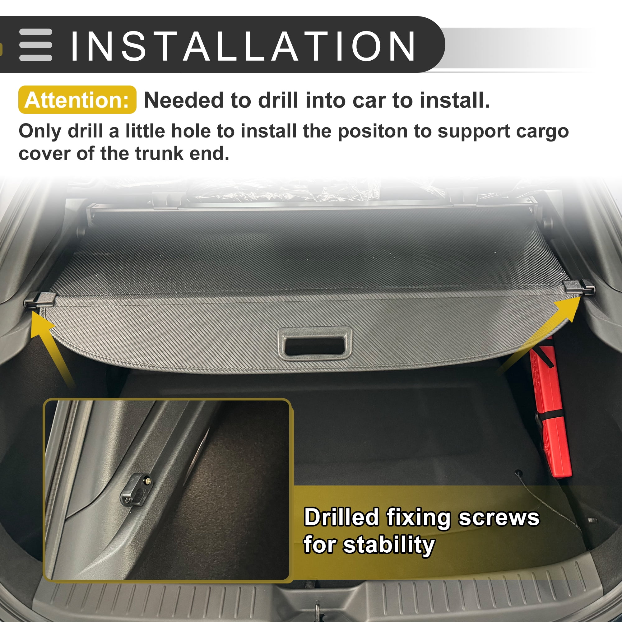 Unique Bargains Retractable Cargo Cover for Jeep Rear Trunk Parcel Shelf Shade Black