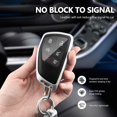 thumbnail image 3 of Key Fob Cover Compatible with Chevrolet Tahoe Suburban Silverado GMC Sierra Yukon Denali Buick Envision 2020-2025 5 Button Keychain Case Holder Protector,Silver-Black, 3 of 6