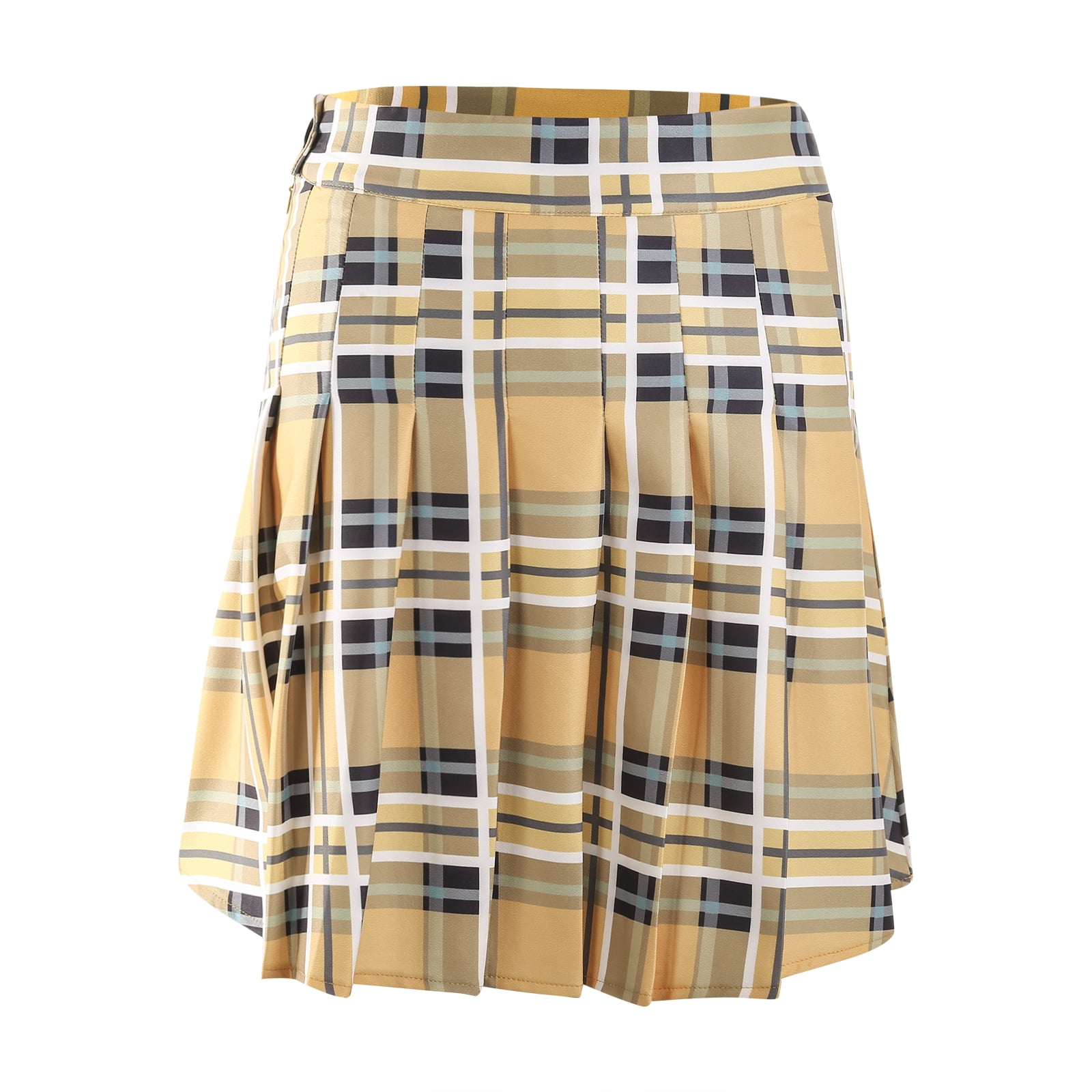 TheFound Women's Pleated Mini Skirt High Waist School Uniform Short ...